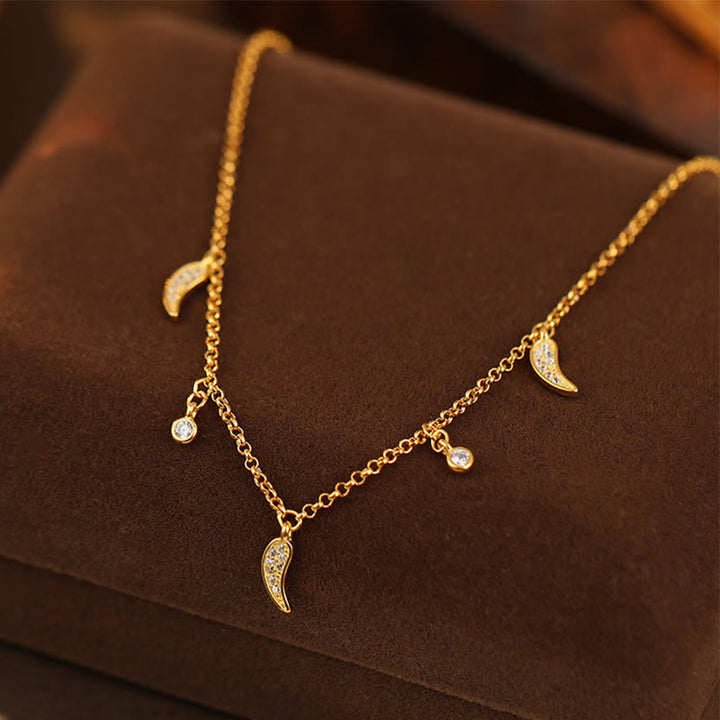 Buddha Stones 925 Sterling Silver Zircone Piccolo Pepe Ciondolo Protezione Cavigliera - image 1