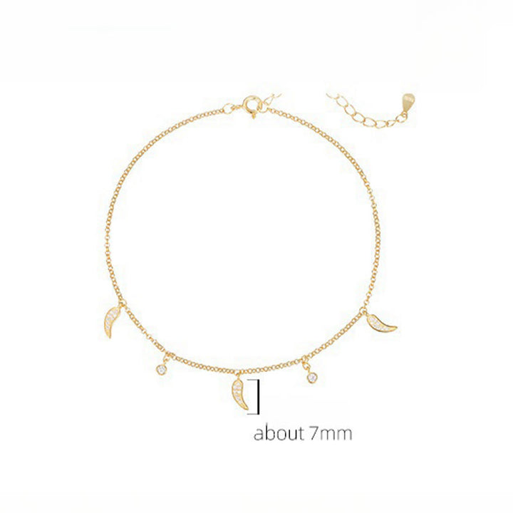 Buddha Stones 925 Sterling Silver Zircone Piccolo Pepe Ciondolo Protezione Cavigliera - image 8