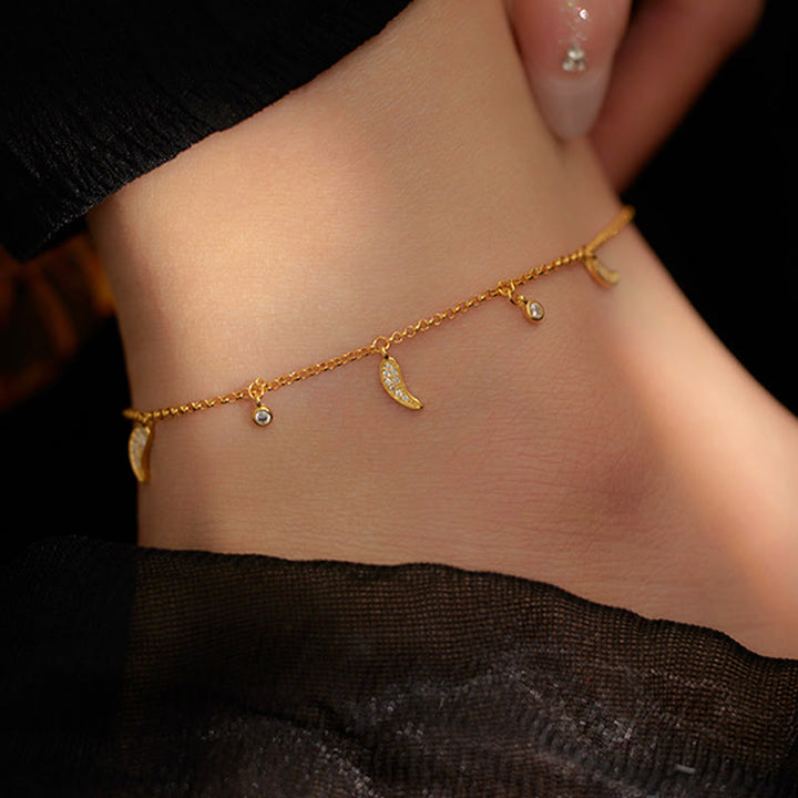 Buddha Stones 925 Sterling Silver Zircone Piccolo Pepe Ciondolo Protezione Cavigliera - image 5