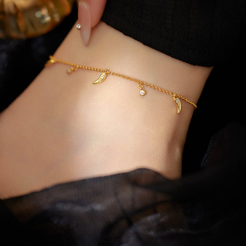 Buddha Stones 925 Sterling Silver Zircone Piccolo Pepe Ciondolo Protezione Cavigliera - image 4