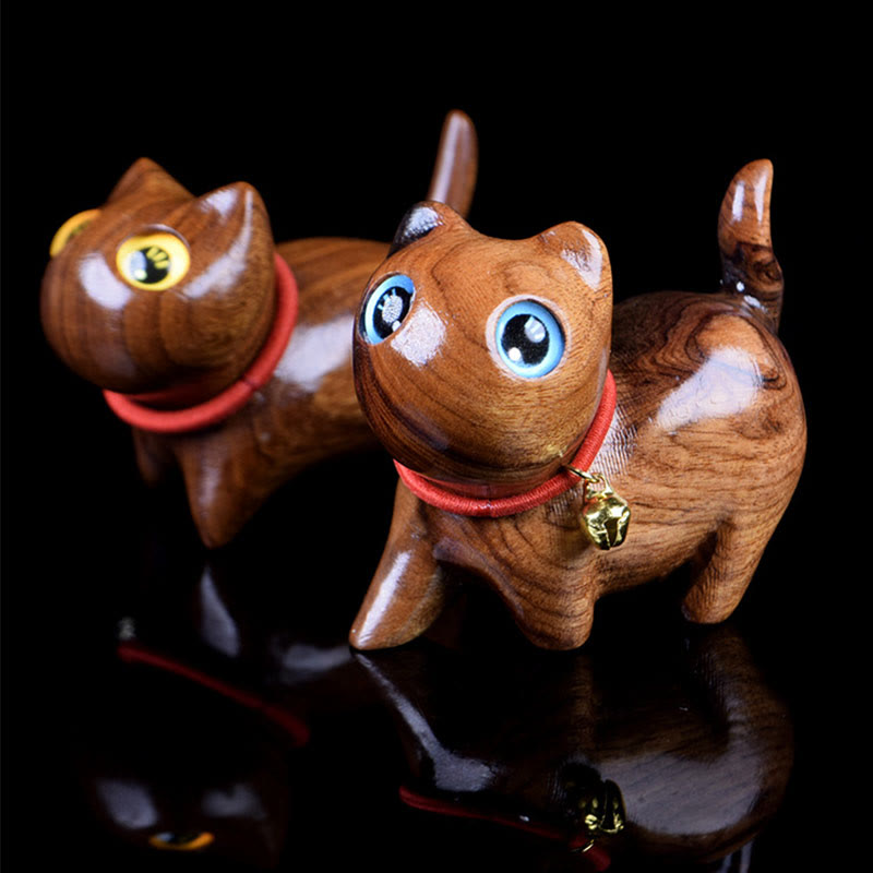 Buddha Stones Palissandro Scultura Gatto Calore Decorazione della casa - image 6