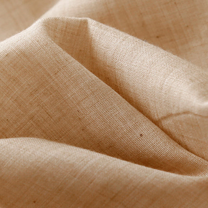 Pantaloni larghi da donna in cotone e lino con bottoni cinesi, tinta unita , Buddha Stones