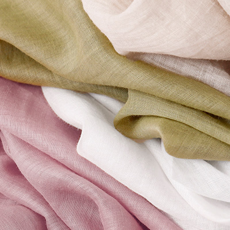 Pantaloni a gamba larga da donna in cotone e lino a doppio strato con ricamo estivo Buddha Stones con tasche - image 33