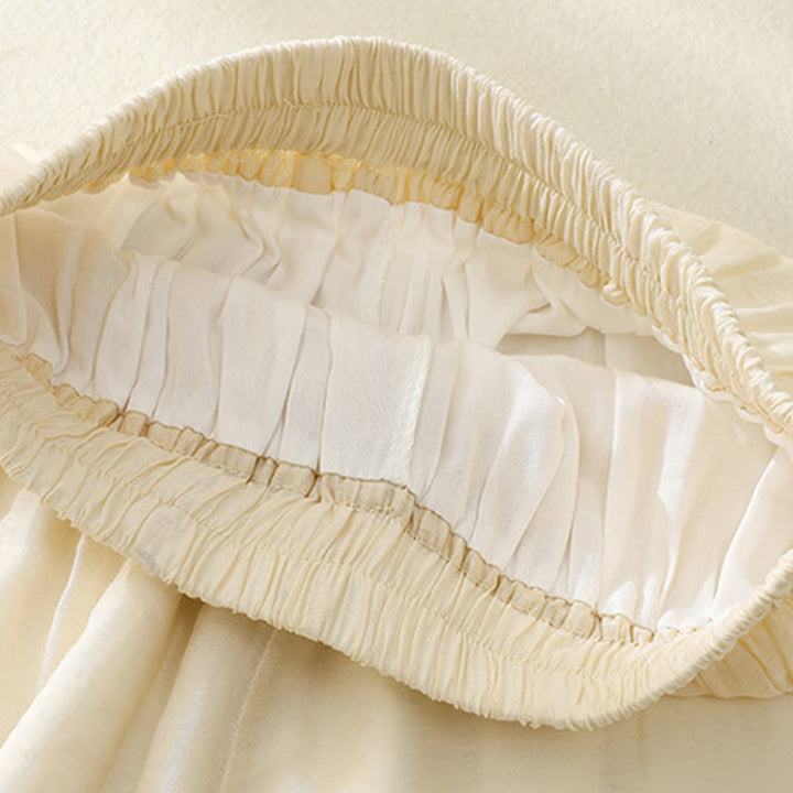 Pantaloni da donna a gamba larga con doppio strato, ricami artistici a forma di fiore e rana cinese, con bottoni e spacco, in Buddha Stones. - image 7