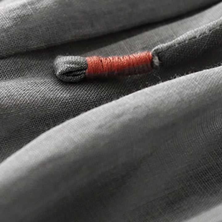 Pantaloni larghi da donna in cotone e lino con coulisse, a doppio strato, in morbido cotone e lino, con tasche, colore puro, Buddha Stones