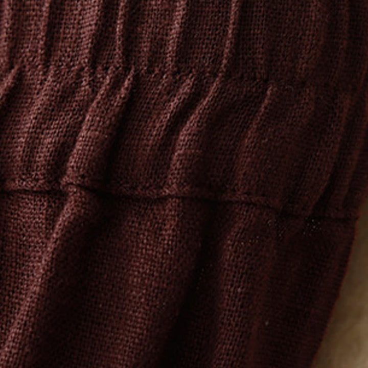 Pantaloni da donna in lino a gamba larga con tasche e design semplice a cerniera, ispirati al modello Buddha Stones, per l'estate. - image 28