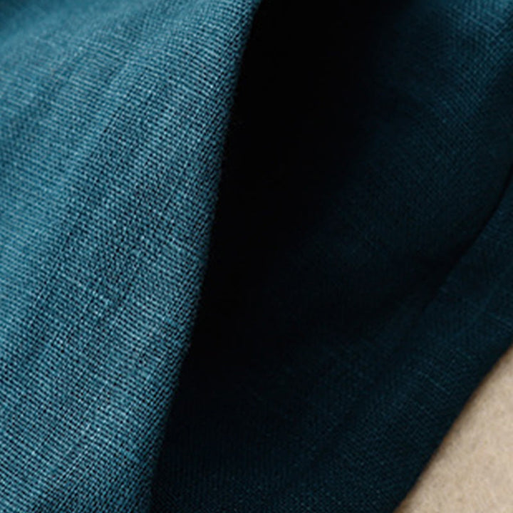 Pantaloni da donna in lino con gamba larga, Buddha Stones, casual, estivi, dal design semplice, con tasche con cerniera - image 3