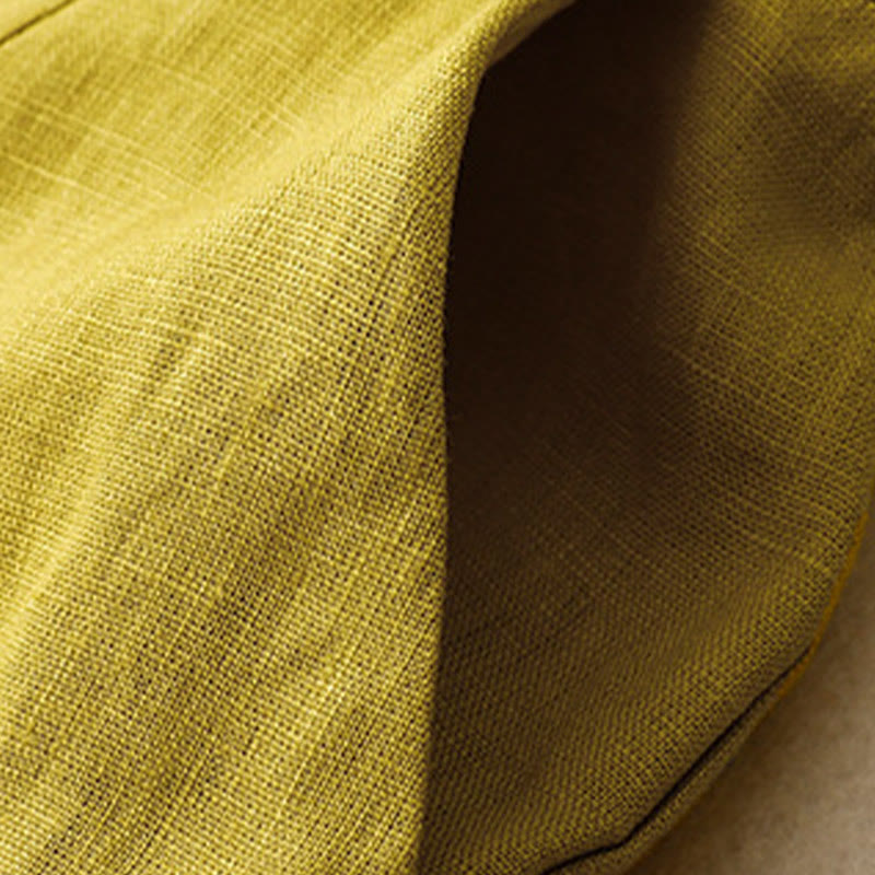 Pantaloni da donna in lino a gamba larga con tasche e design semplice a cerniera, ispirati al modello Buddha Stones, per l'estate. - image 53