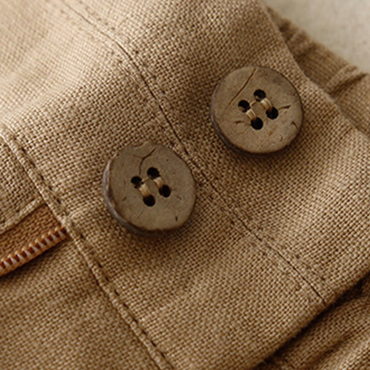 Pantaloni da donna in lino a gamba larga con tasche e design semplice a cerniera, ispirati al modello Buddha Stones, per l'estate. - image 39