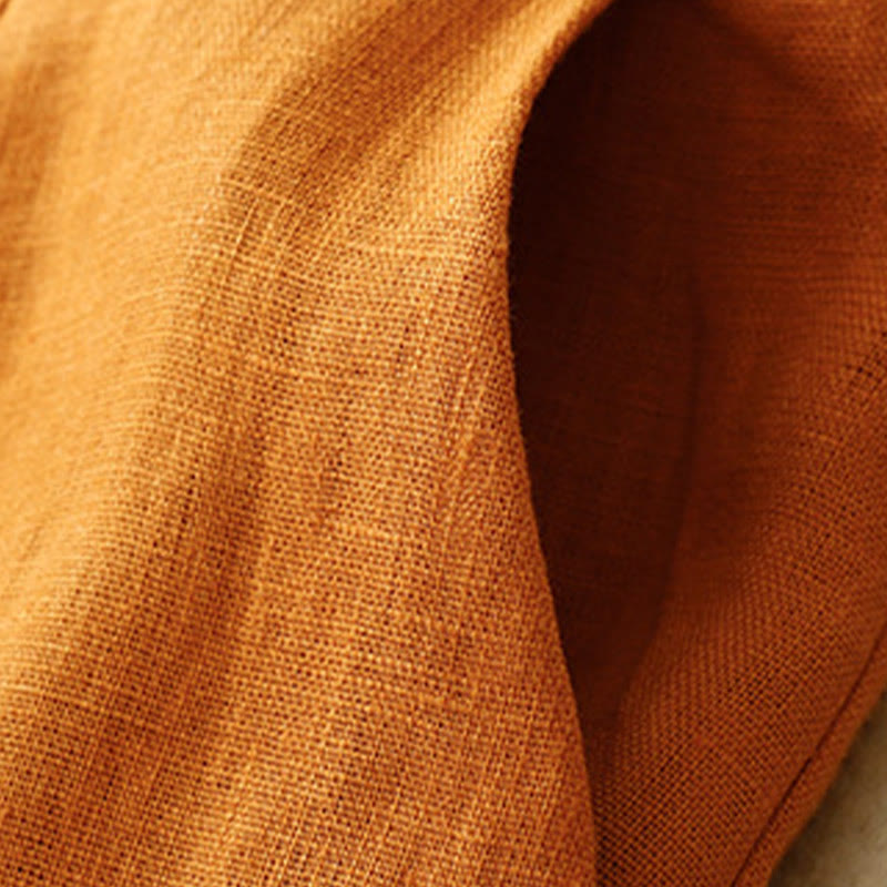 Pantaloni da donna in lino con gamba larga, Buddha Stones, casual, estivi, dal design semplice, con tasche con cerniera - image 23