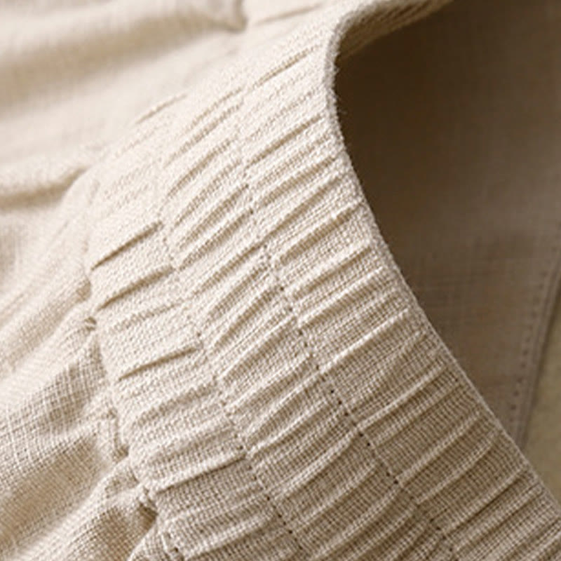 Pantaloni da donna in lino a gamba larga con tasche e design semplice a cerniera, ispirati al modello Buddha Stones, per l'estate. - image 46