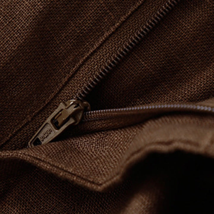 Pantaloni da donna in lino con gamba larga, Buddha Stones, casual, estivi, dal design semplice, con tasche con cerniera - image 64