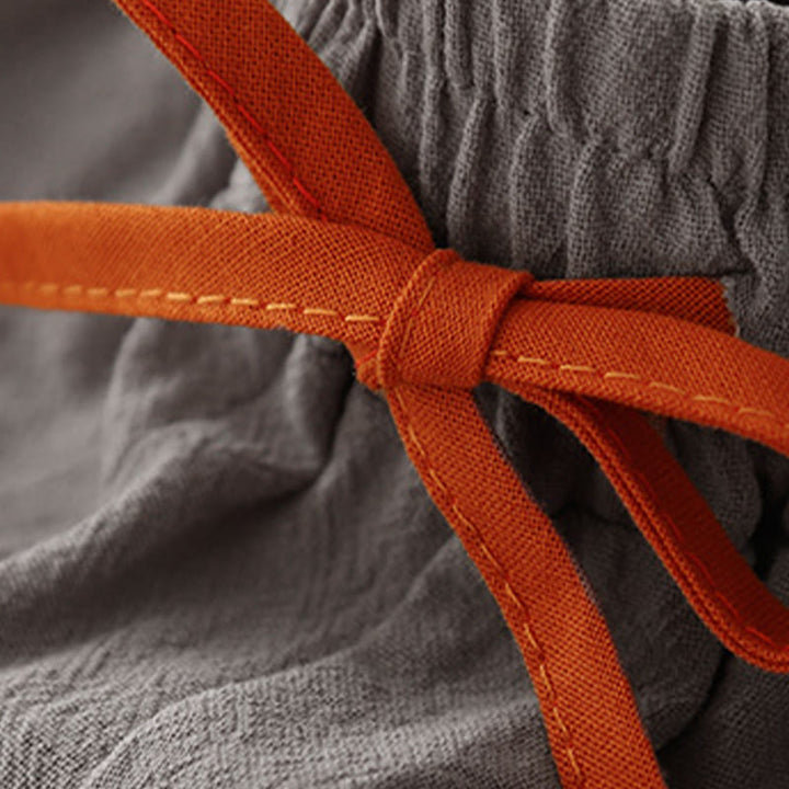 Pantaloni larghi da donna in lino di cotone con coulisse, casual, semplici, con tasche, modello Buddha Stones - image 17