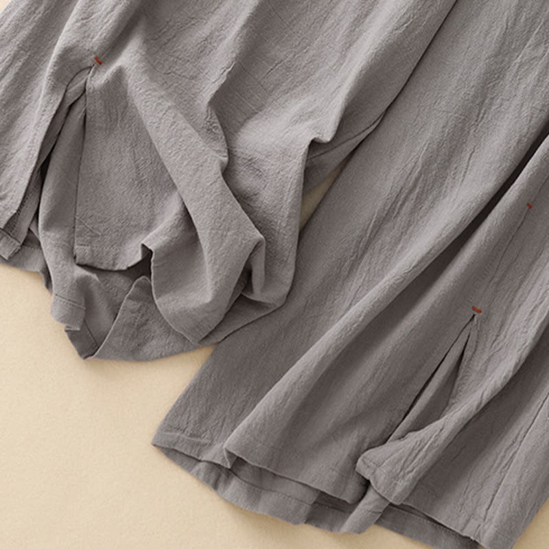 Pantaloni larghi da donna in lino di cotone con coulisse, casual, semplici, con tasche, modello Buddha Stones - image 19