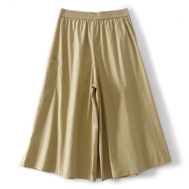 Pantaloni larghi da donna in cotone e lino, casual, irregolari, tinta unita, lunghezza 7-8, Buddha Stones
