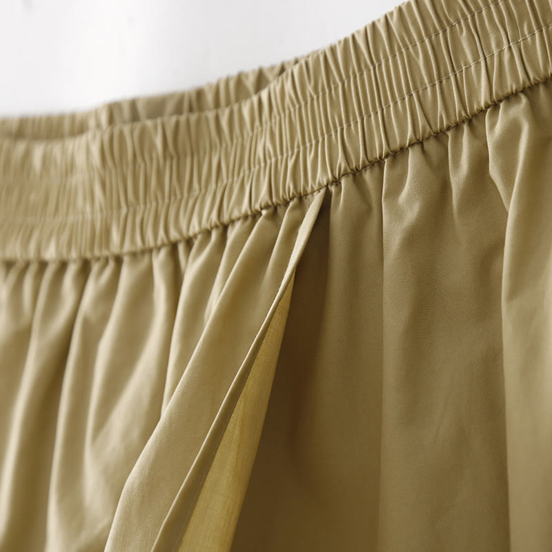 Pantaloni larghi da donna in cotone e lino, casual, irregolari, tinta unita, lunghezza 7-8, Buddha Stones