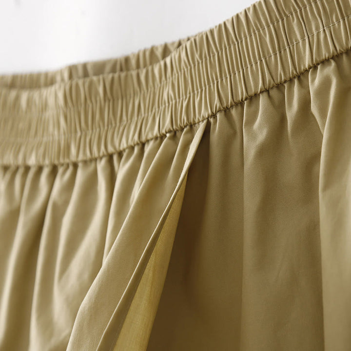 Pantaloni larghi da donna in cotone e lino, casual, irregolari, tinta unita, lunghezza 7-8, Buddha Stones