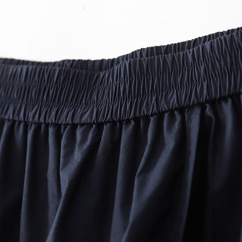 Pantaloni larghi da donna in cotone e lino, casual, irregolari, tinta unita, lunghezza 7-8, Buddha Stones