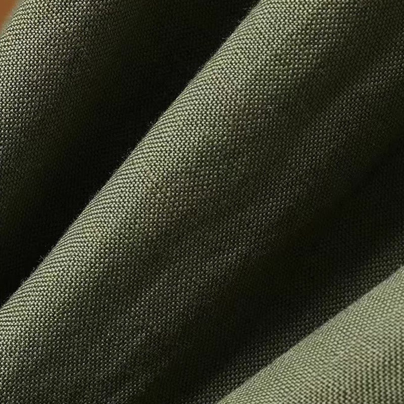 Pantaloni a gamba larga da donna in cotone e lino, lunghezza 7-8, casual, estivi, colore puro, Buddha Stones