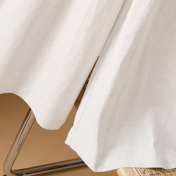 Pantaloni a gamba larga da donna in cotone e lino, lunghezza 7-8, casual, estivi, colore puro, Buddha Stones