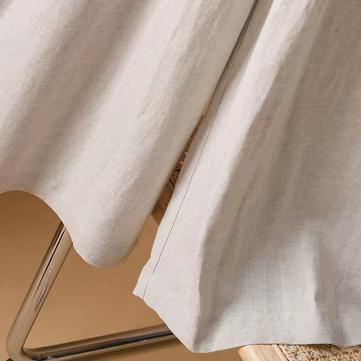 Pantaloni a gamba larga da donna in cotone e lino, lunghezza 7-8, casual, estivi, colore puro, Buddha Stones
