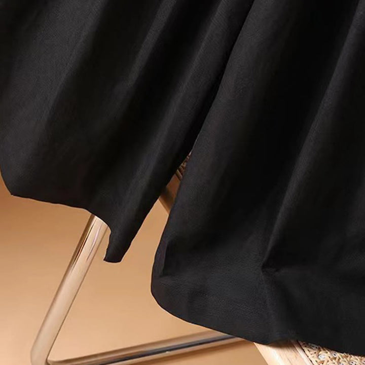Pantaloni a gamba larga da donna in cotone e lino, lunghezza 7-8, casual, estivi, colore puro, Buddha Stones
