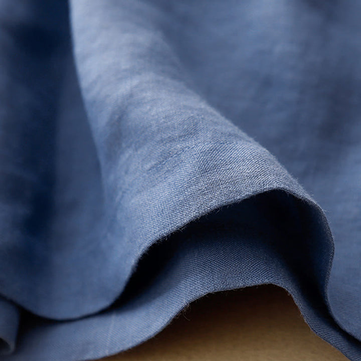 Buddha Stones Summer Casual Ricamo Fiore Pieghettato Cerniera Bottone Cotone Lino Pantaloncini da Donna con Tasche - image 2