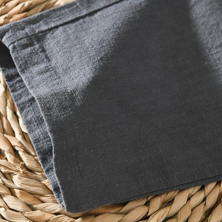 Pantaloni da uomo in lino ramiè con coulisse estiva casual Buddha Stones con tasche