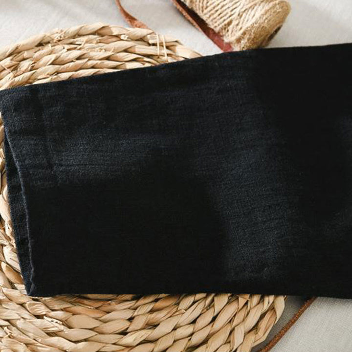 Pantaloni da uomo in lino ramiè con coulisse estiva casual Buddha Stones con tasche - image 12