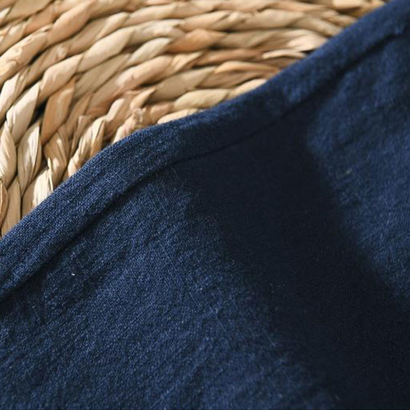 Pantaloni da uomo in lino ramiè con coulisse estiva casual Buddha Stones con tasche - image 16