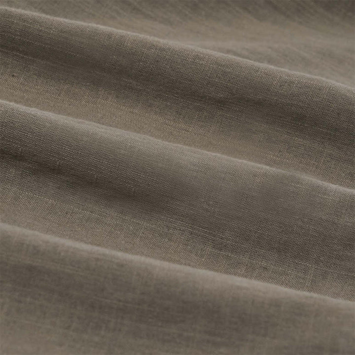 Camicia in cotone e lino con mezza abbottonatura, manica corta, tinta unita, estiva, da uomo, Buddha Stones