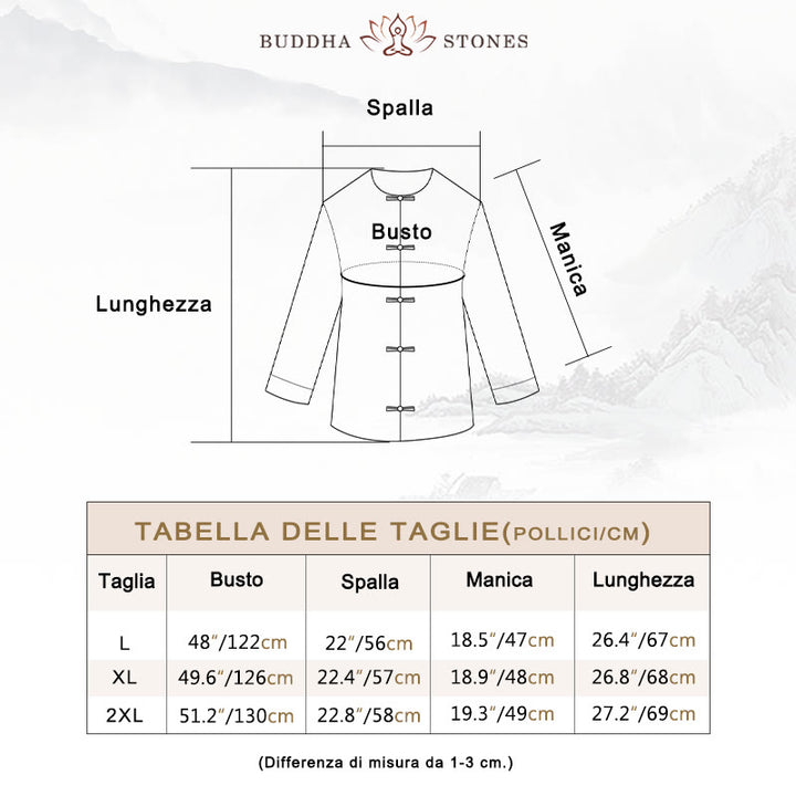 Camicia da donna a maniche lunghe con bottoni in tinta unita Buddha Stones - image 5