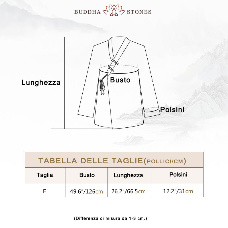 Camicia con motivo hanfu e bottoni a Buddha Stones, in ramiè e lino - image 5