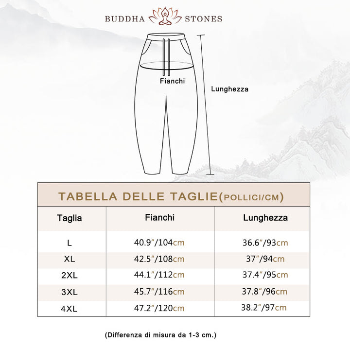 Pantaloni da palestra yoga in cotone semplice Buddha Stones da donna