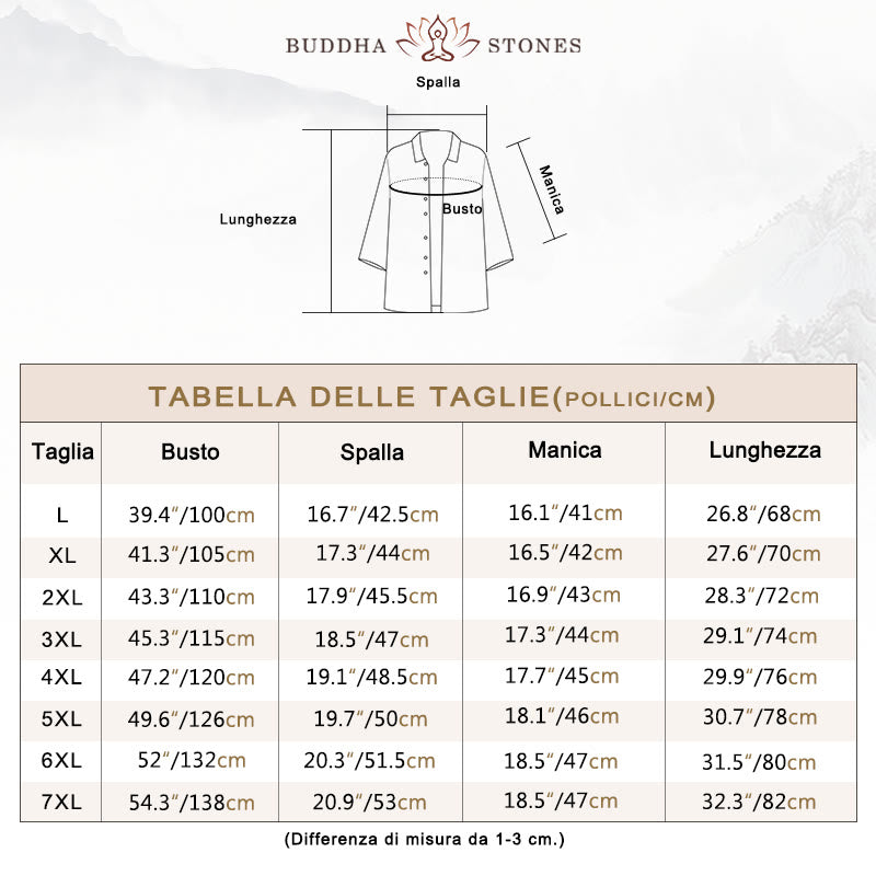 Camicia da uomo con maniche a tre quarti e bottoni frontali casual in tinta unita Buddha Stones - image 18