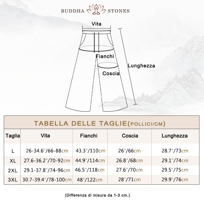Pantaloni corti Buddha Stones tinta unita in cotone e lino con tasche, gamba larga da donna