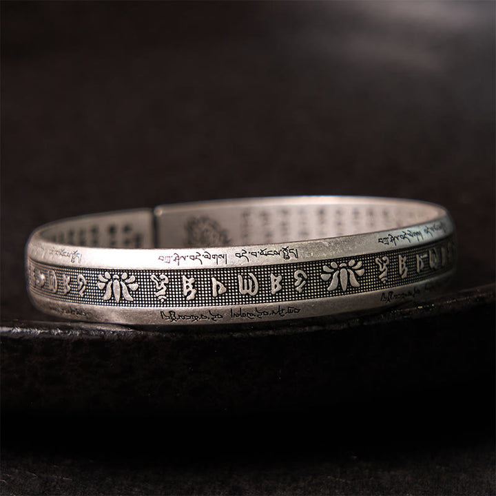 Buddha Stones Om Mani Padme Hum Cuore Sutra Mantra Loto Pace Meditazione Braccialetto Braccialetto