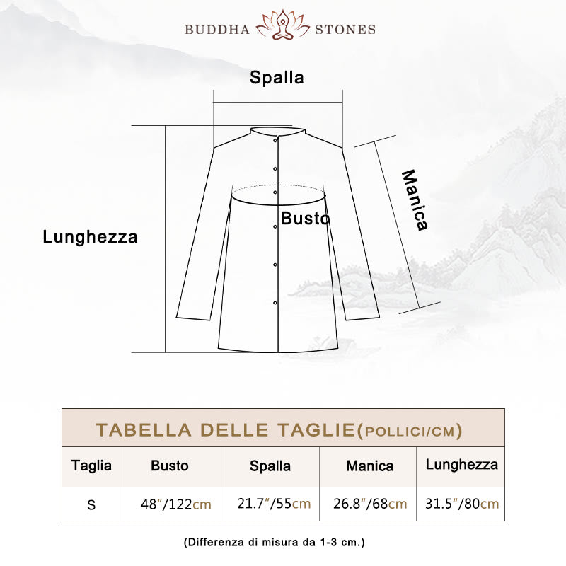 Buddha Stones Plain Long Sleeve Coat Jacket Top Pantaloni a gamba larga Zen Tai Chi Yoga Meditazione Abbigliamento - image 7