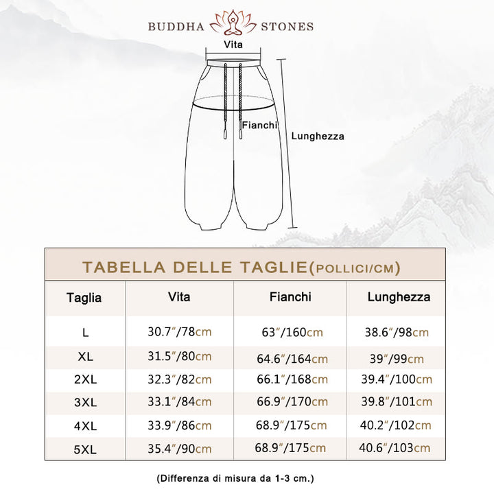 Pantaloni harem da uomo termici con coulisse in velluto a coste tinta unita Buddha Stones con tasche - image 5