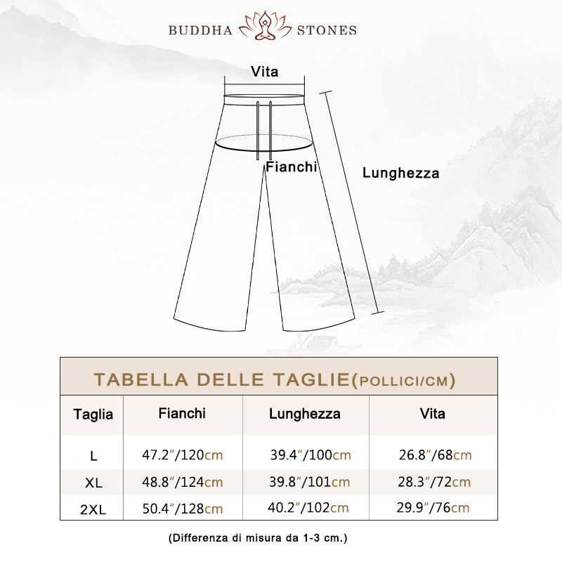 Pantaloni larghi da donna con lacci in tinta unita casual Buddha Stones