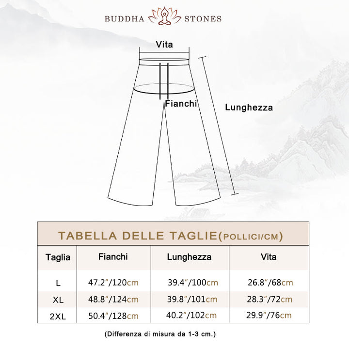 Pantaloni larghi da donna con lacci in tinta unita casual Buddha Stones