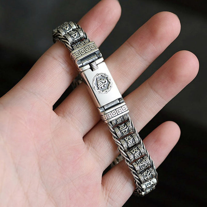 Bracciale in metallo con fibbia in rame tibetano Buddha Stones e Om Mani Padme Hum - image 10