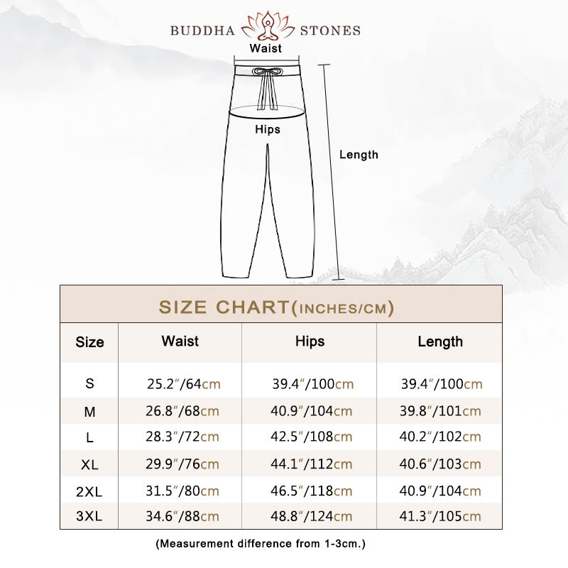 Pantaloni harem da donna in cotone con coulisse e tasche Buddha Stones - image 3