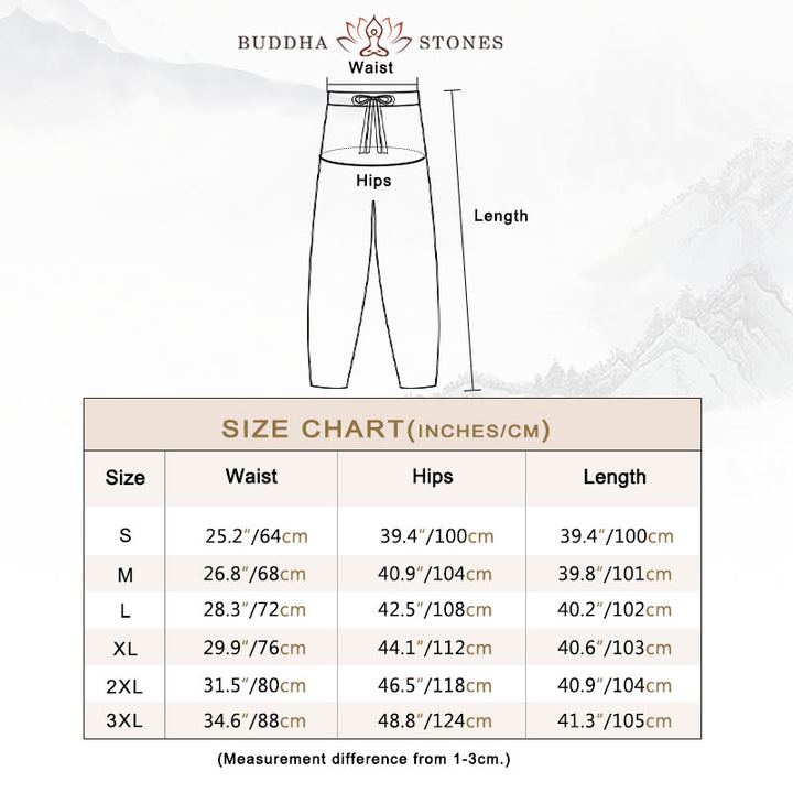 Pantaloni harem da donna in cotone con coulisse e tasche Buddha Stones - image 3