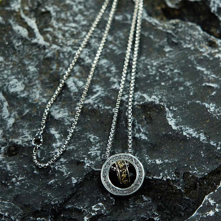 Collana con ciondolo girevole con fibbia della pace PiXiu, anello doppio Buddha Stones - image 5