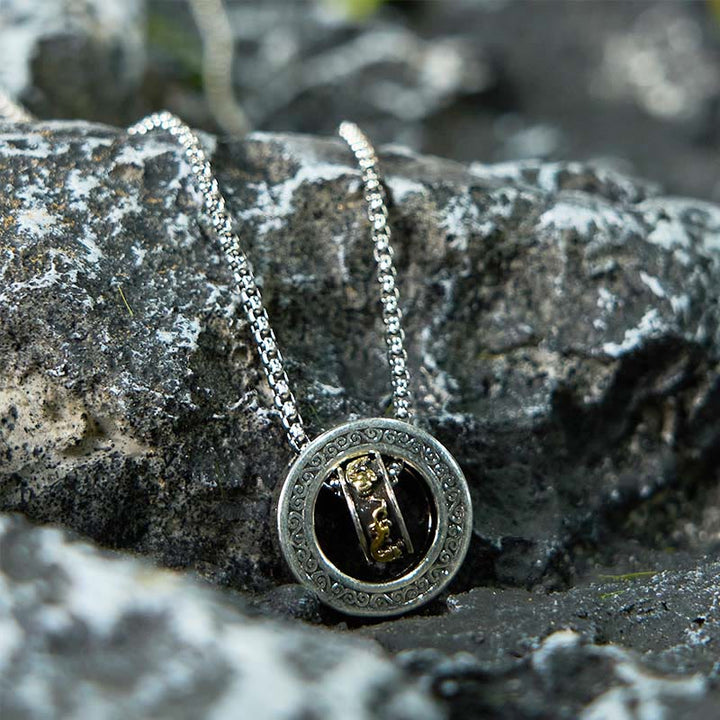 Collana con ciondolo girevole con fibbia della pace PiXiu, anello doppio Buddha Stones - image 10