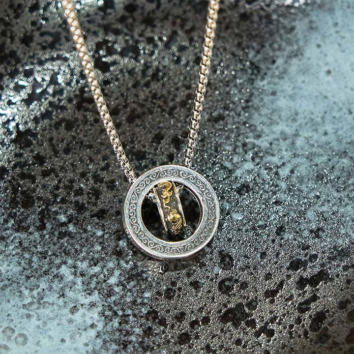 Collana con ciondolo girevole con fibbia della pace PiXiu, anello doppio Buddha Stones - image 12