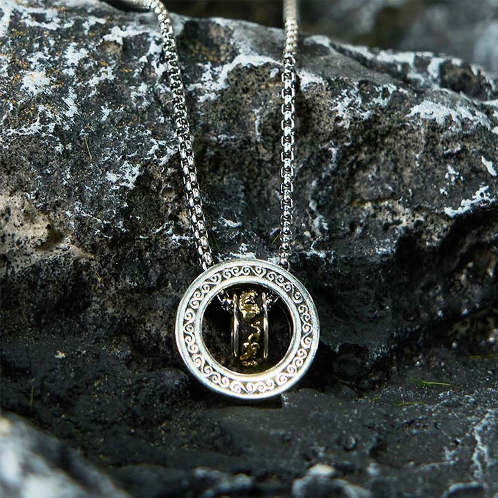 Collana con ciondolo girevole con fibbia della pace PiXiu, anello doppio Buddha Stones - image 9