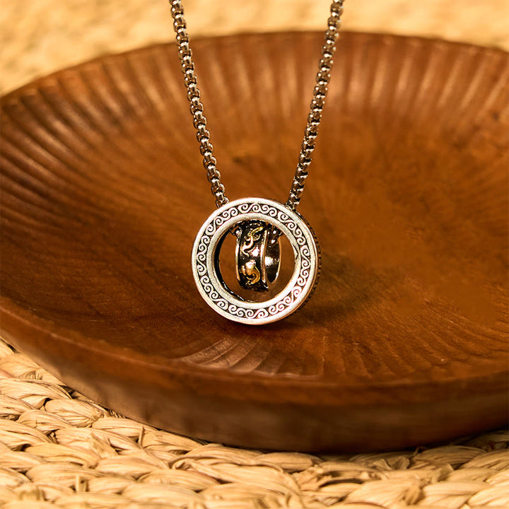 Collana con ciondolo girevole con fibbia della pace PiXiu, anello doppio Buddha Stones - image 15