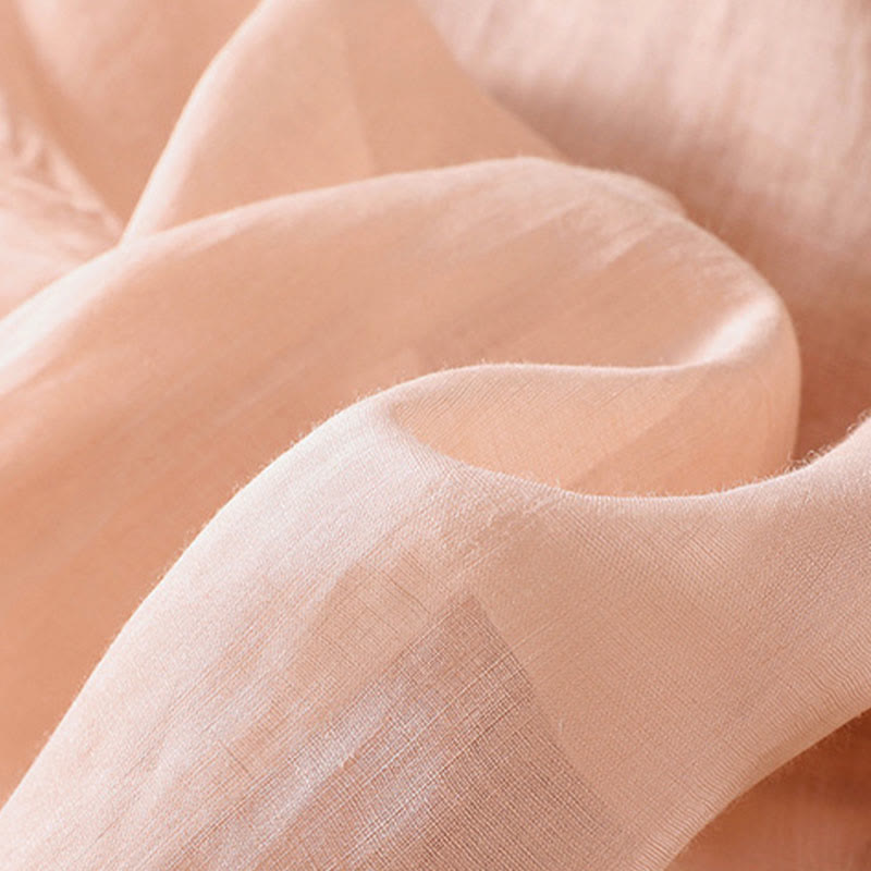 Buddha Stones Artistic Plain Floral Ricamato Design Girocollo Manica Corta a Sbuffo Cotone Lino T-shirt da Donna - image 11